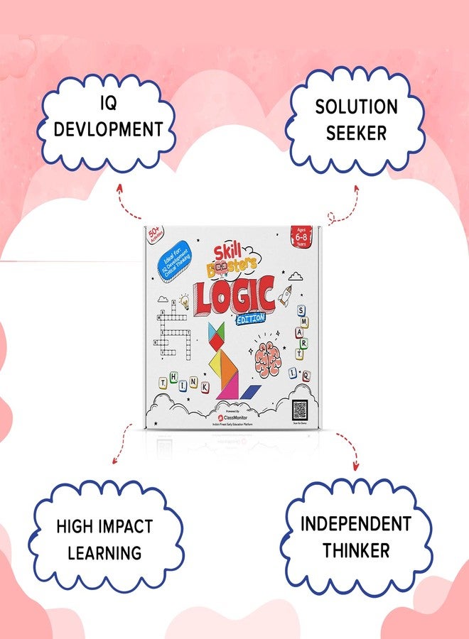 ClassMonitor 50+ Activities Skill Boosters Logic Edition for Kids Ages 6 7 8 | Puzzles & Brain Games | STEM Worksheets, Riddles, Crosswords, Word Games & Tangrams | IQ Development Educational Gift Set - Image 5